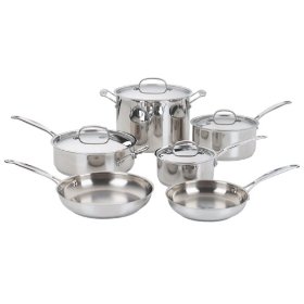 Cuisinart Chefs Classic10 Piece Stainless Steel Cookware Set